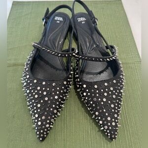 ZARA STUDDED FLATS